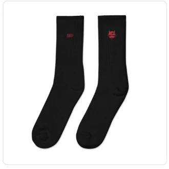 Chaotic Methodz Embroidered Black Socks
