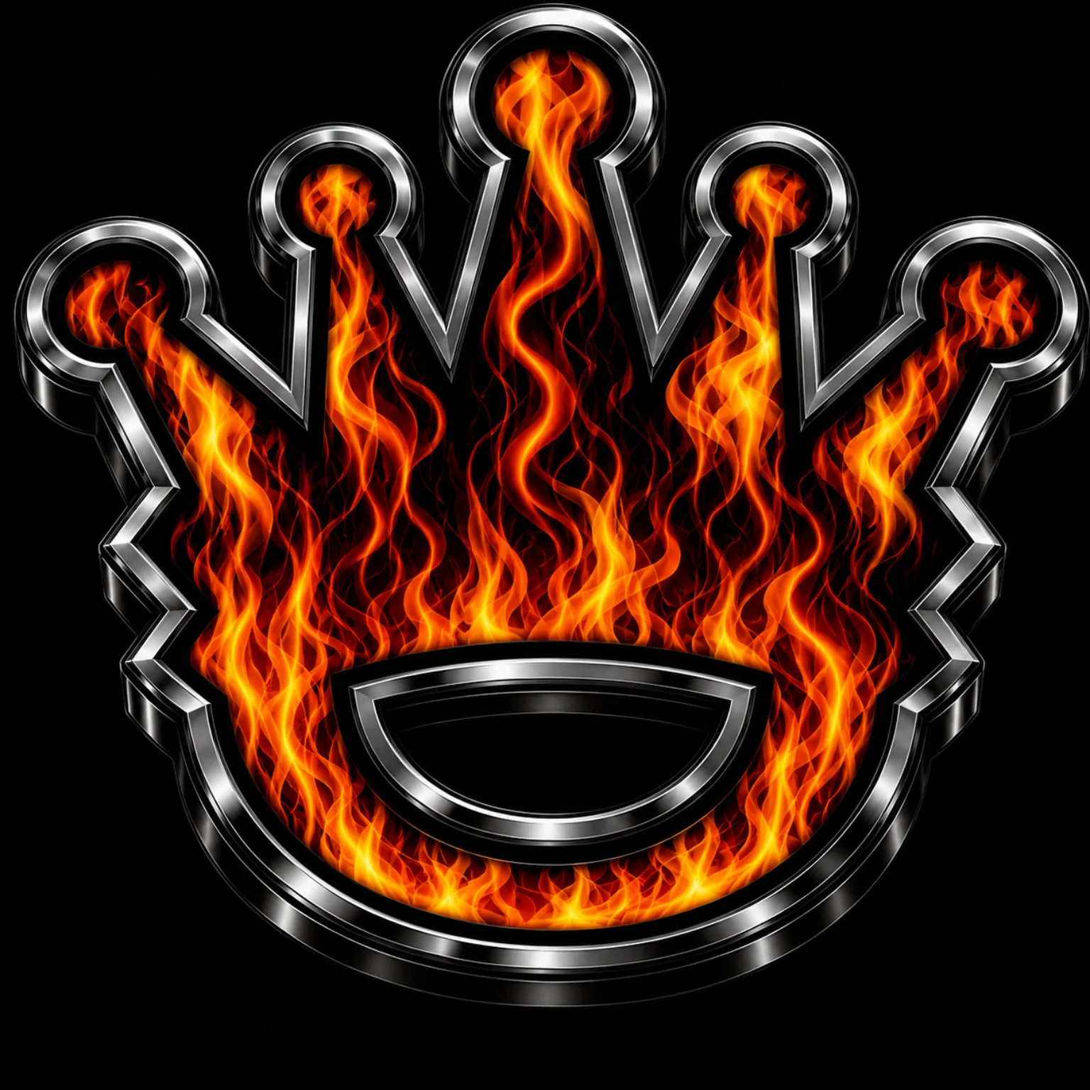 Flame smiling crown