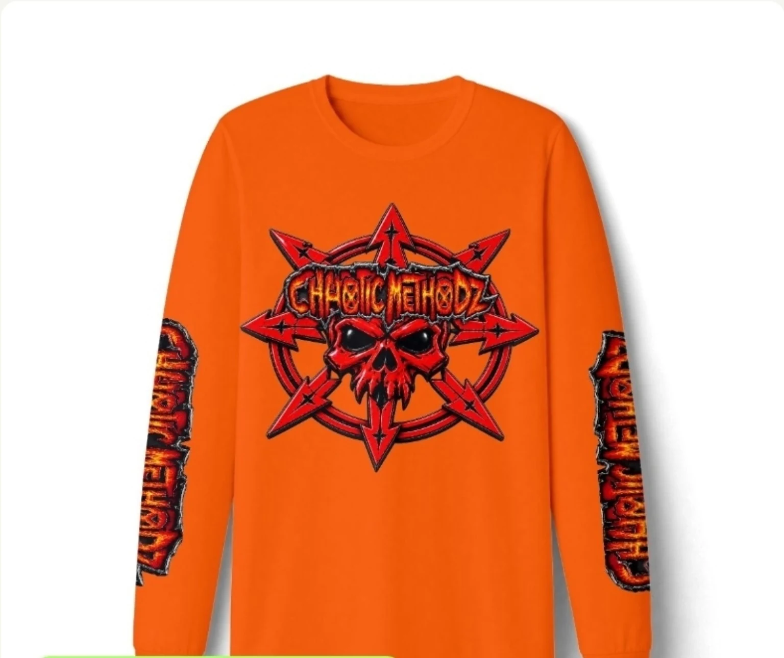 Chaotic Methodz Orange Skull Long Sleeve