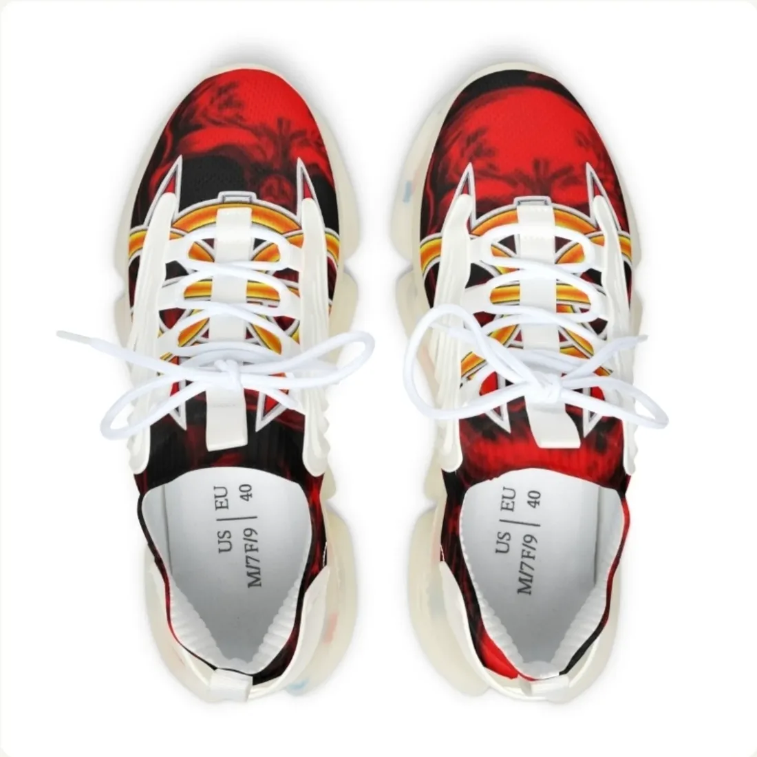 CM red graphic sneakers
