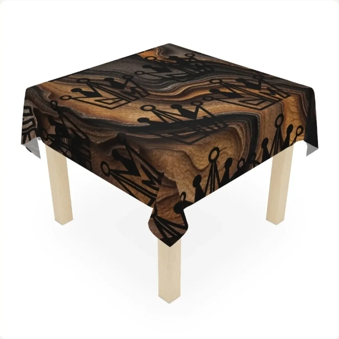 CM wood crown tablecloth
