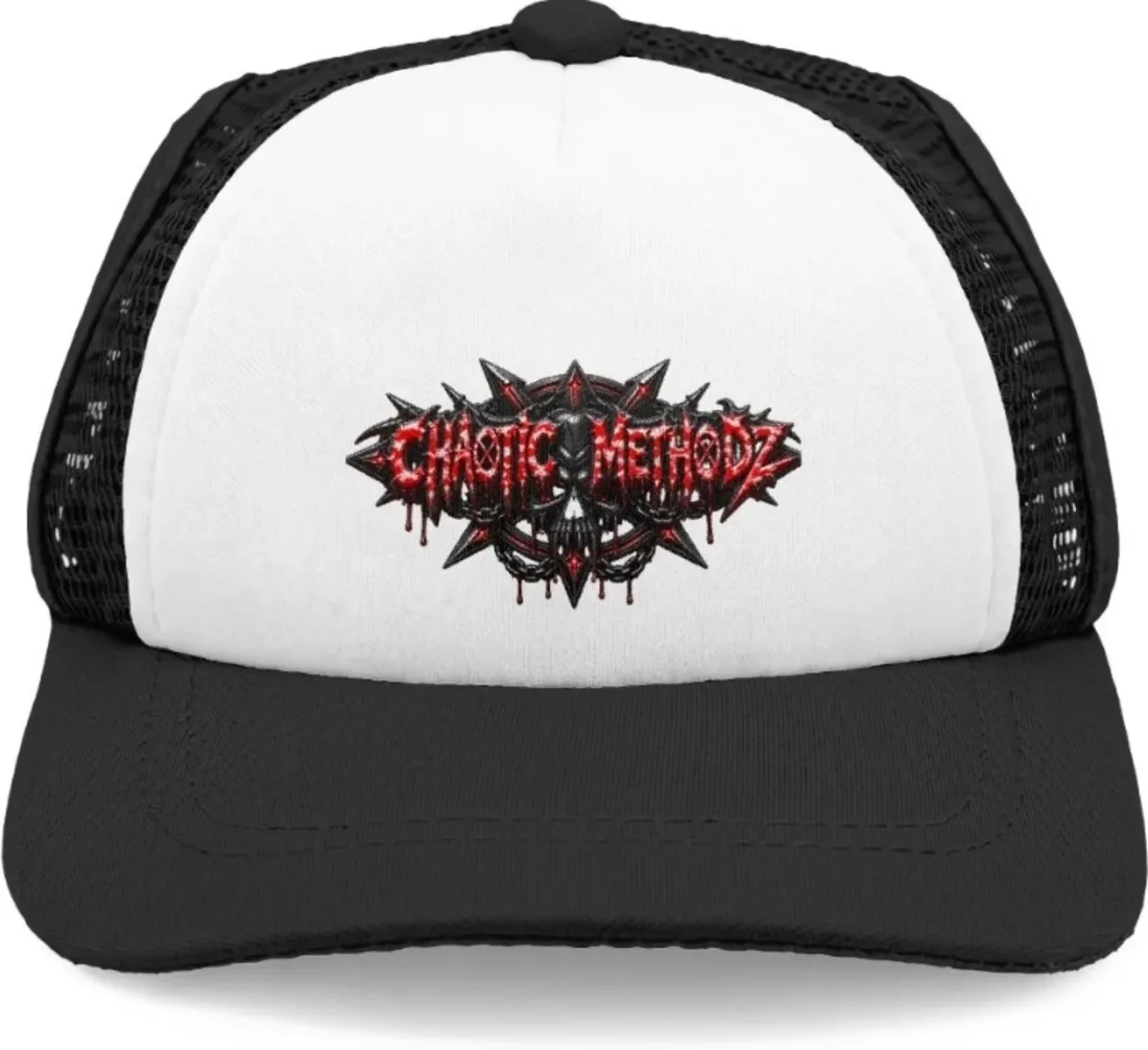 CM red skull trucker cap
