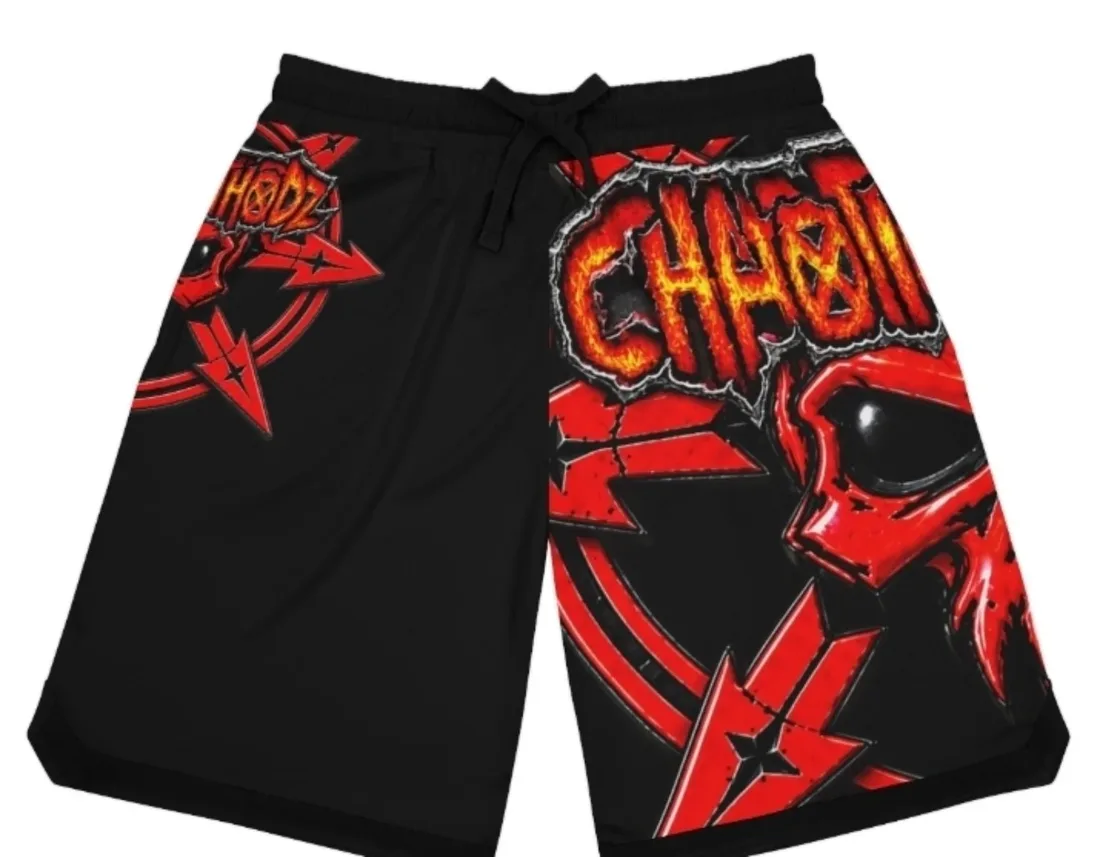 CM red skull shorts