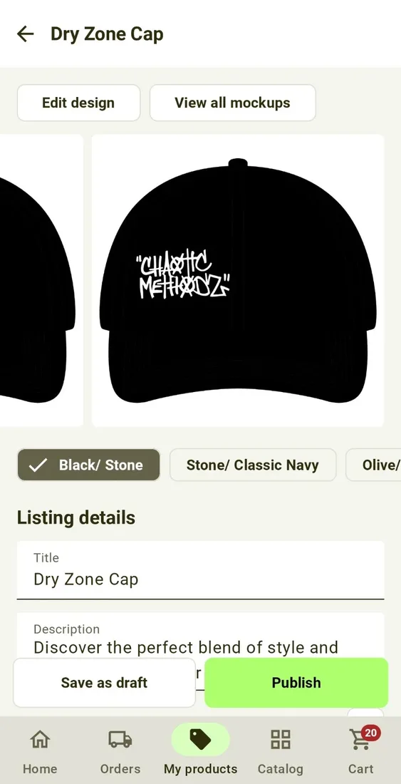 CM signature cap
