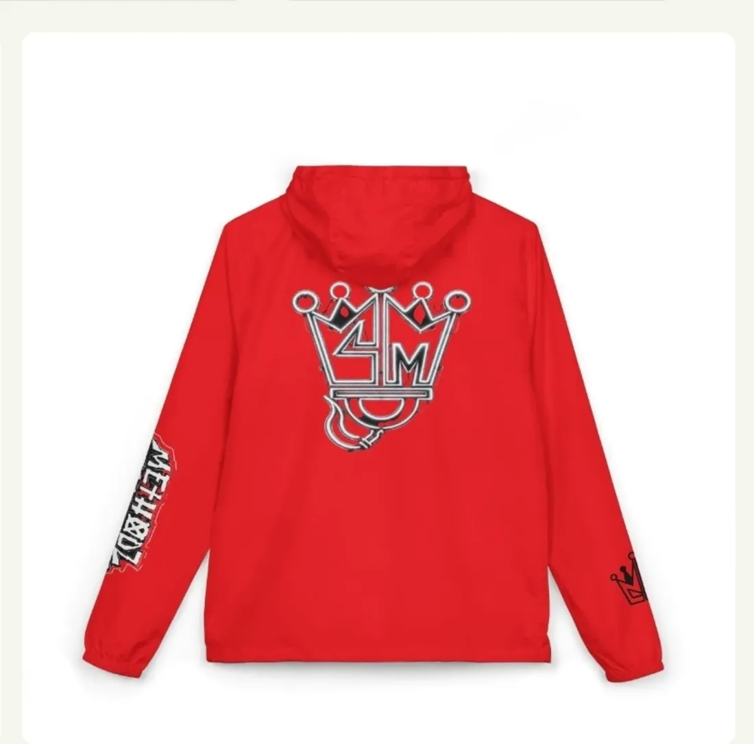 CM red signature zip hoodie