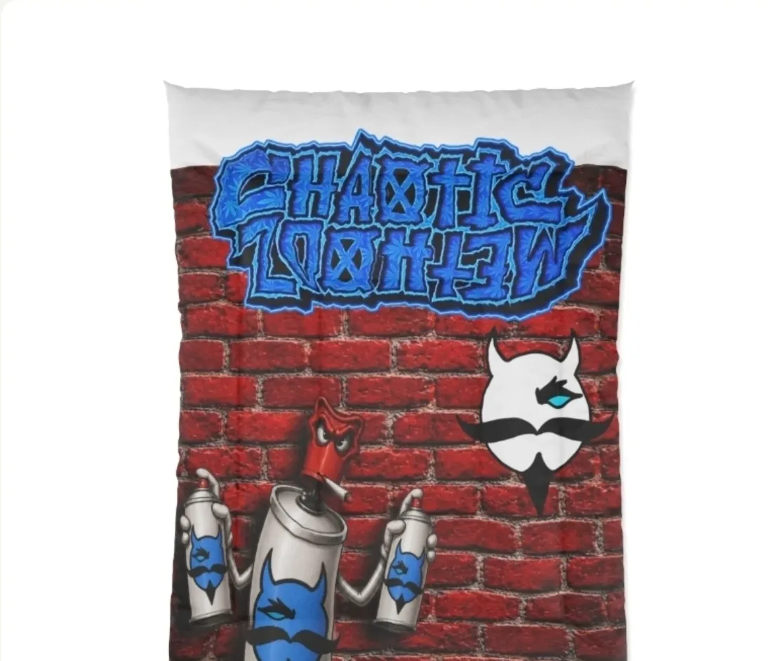 CM spray-can brick pillow