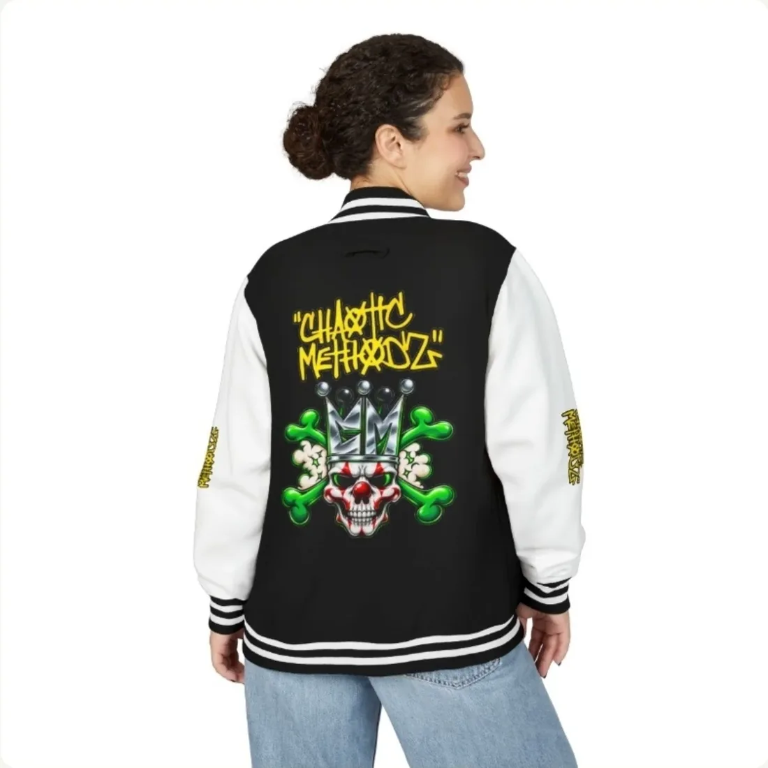 CM clown crown varsity jacket
