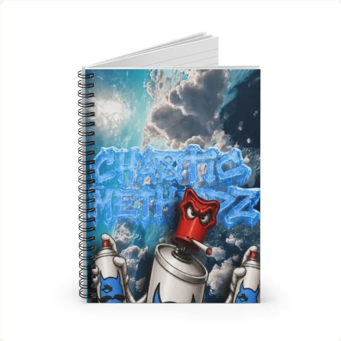 CM blue spray-can notebook
