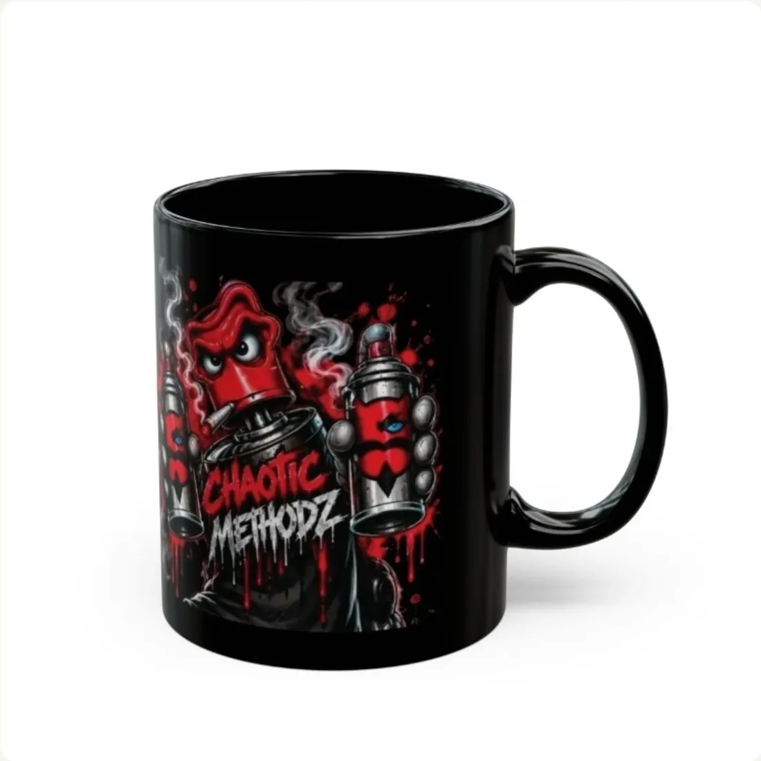 CM black spray-can mug